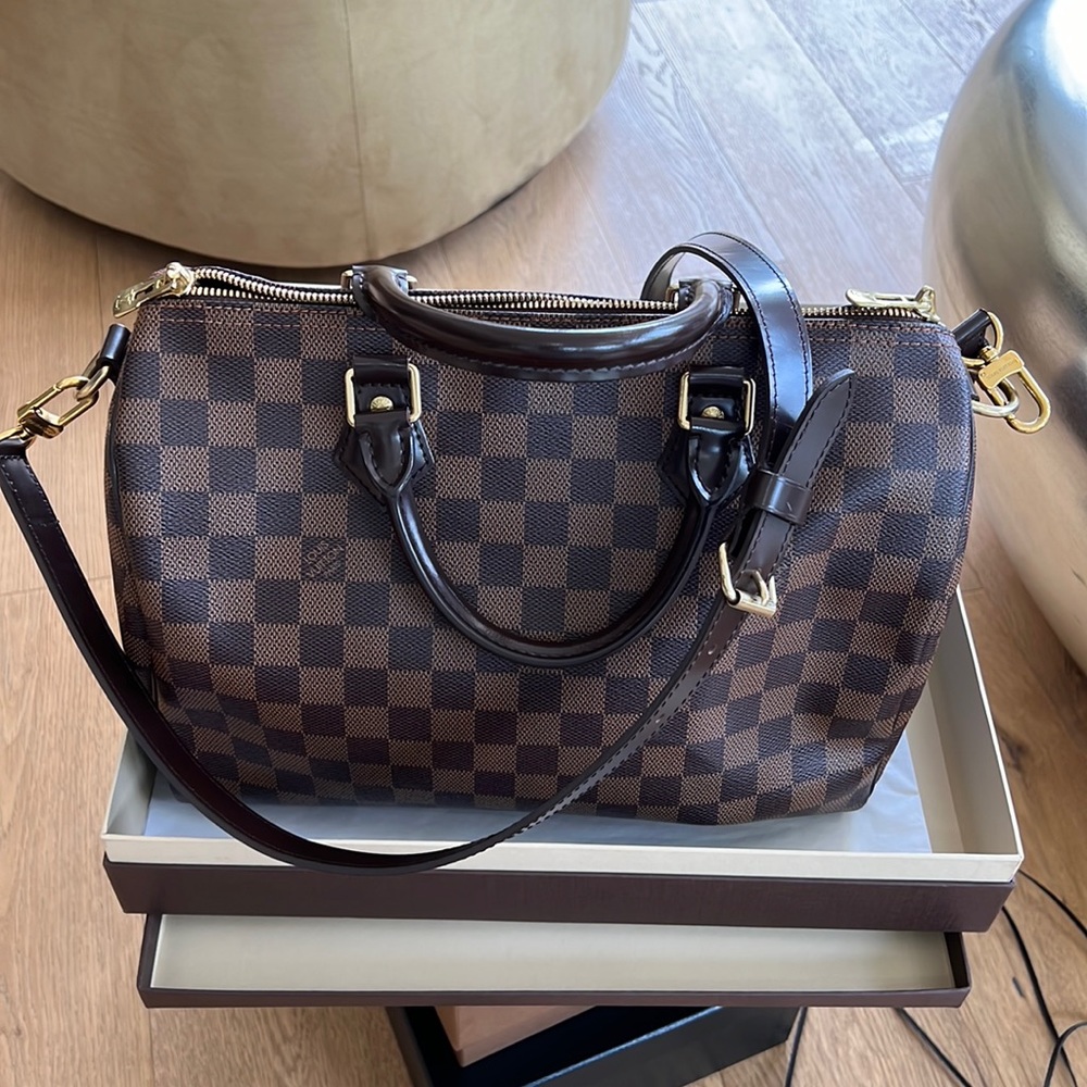 Speedy Bandoulière 30 in elegant Damier Ebene canvas